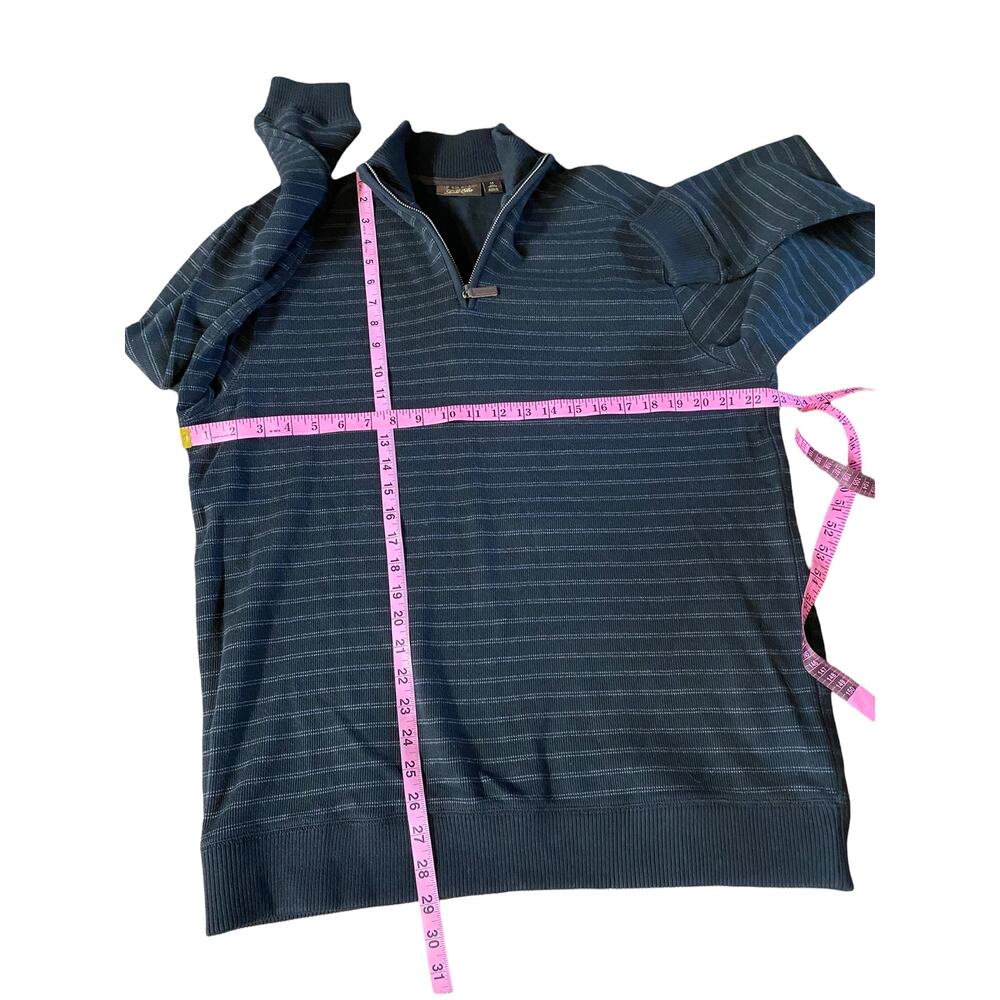 Tasso Elba Men's half Zip Marled Textured Knit Sweater Blue Size Medium - Picture 7 of 10